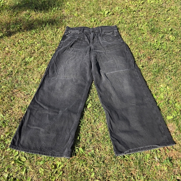 American Eagle Outfitters Black Denim Wide Leg - Picture 1 of 5